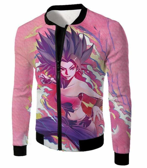 Dragon Ball Super Saiyan Caulifla Cool Action Pink Hoodie - Dragon Ball Hoodie - Jacket