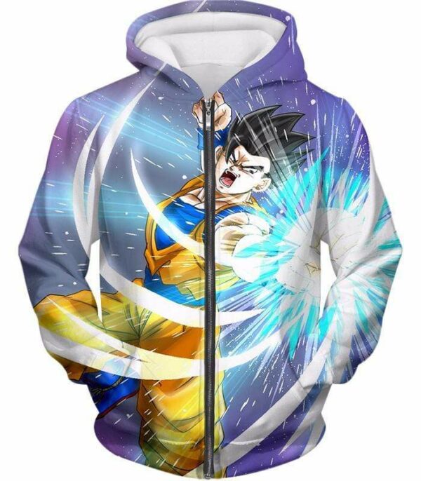 Dragon Ball Super Saiyan Hero Gohan Action Hoodie - DBZ Hoodie - Zip Up Hoodie