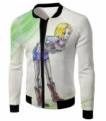 Dragon Ball Super Super Cute Android 18 Drawing Cool White Zip Up Hoodie - Jacket