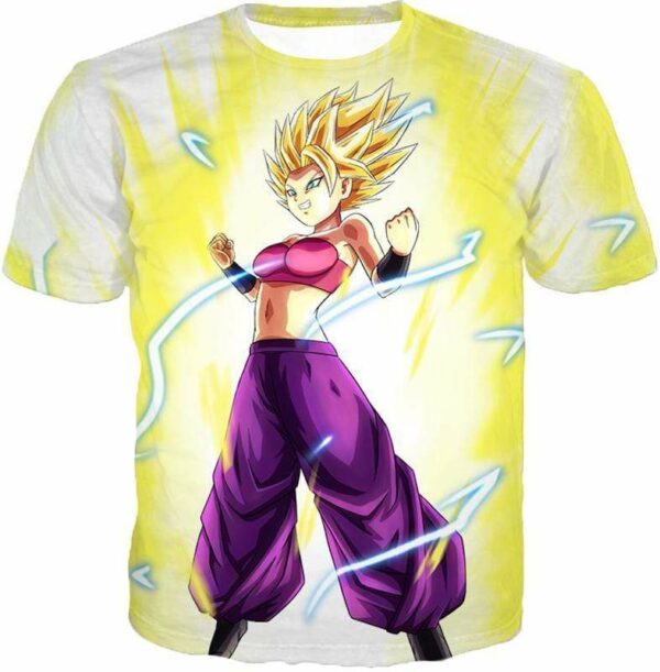 Dragon Ball Super Super Saiyan 2 Caulifla Anime White Hoodie - T-Shirt