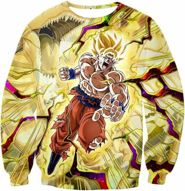 Dragon Ball Super Super Saiyan 2 Goku Power Action Cool Graphic Hoodie - DBZ Clothing Hoodie - Sweatshirt