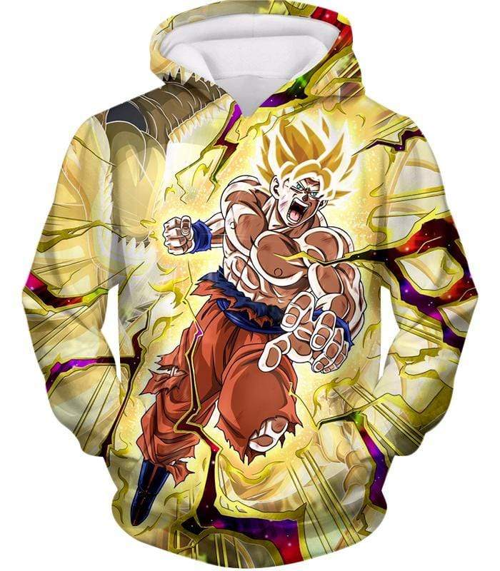 Dragon Ball Super Super Saiyan 2 Goku Power Action Cool Graphic Hoodie - DBZ Clothing Hoodie