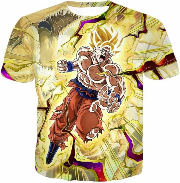 Dragon Ball Super Super Saiyan 2 Goku Power Action Cool Graphic Zip Up Hoodie - DBZ Clothing Hoodie - T-Shirt