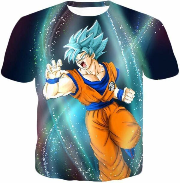 Dragon Ball Super Super Saiyan Blue Goku Action Graphic Hoodie - DBZ Hoodie - T-Shirt