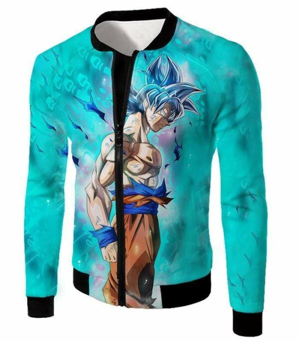 Dragon Ball Super Super Saiyan Blue Goku Cool Blue Zip Up Hoodie - Jacket