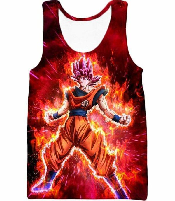 Dragon Ball Super Super Saiyan God Goku Power Rising Cool Zip Up Hoodie - Dragon Ball Z Hoodie - Tank Top