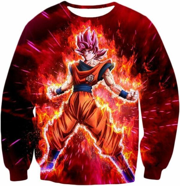 Dragon Ball Super Super Saiyan God Goku Power Rising Cool Zip Up Hoodie - Dragon Ball Z Hoodie - Sweatshirt