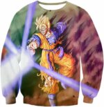 Dragon Ball Super Super Saiyan Goku One Handed Battle Action Zip Up Hoodie - Sweatshirt