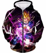 Dragon Ball Super Super Saiyan Warrior Prince Vegeta Zip Up Hoodie - DBZ Clothing Hoodie - Zip Up Hoodie