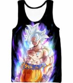 Dragon Ball Super Super Saiyan White Goku Fighting Form Cool Black Hoodie - Tank Top