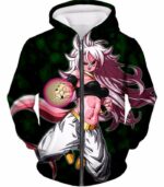 Dragon Ball Super Ultimate Fighter Android 21 Evil Form Action Hoodie - DBZ Hoodie - Zip Up Hoodie