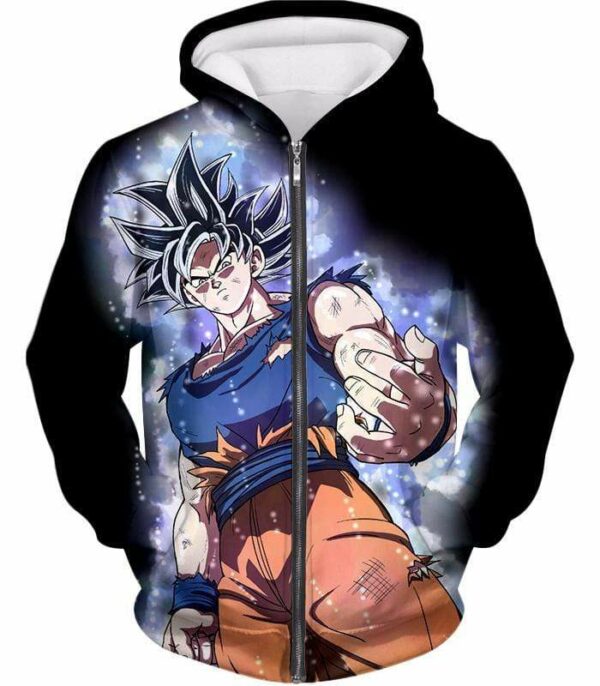 Dragon Ball Super Ultra Instinct Goku Super Cool Saiyan Warrior Black Zip Up Hoodie - DBZ Hoodie