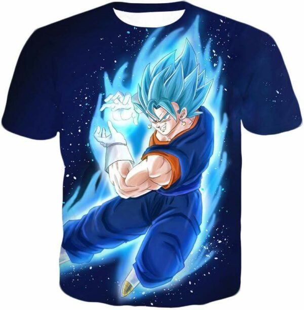 Dragon Ball Super Vegito Super Saiyan Blue Cool Action Blue Hoodie - DBZ Clothing Hoodie - T-Shirt
