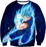 Dragon Ball Super Vegito Super Saiyan Blue Cool Action Blue Hoodie - DBZ Clothing Hoodie - Sweatshirt
