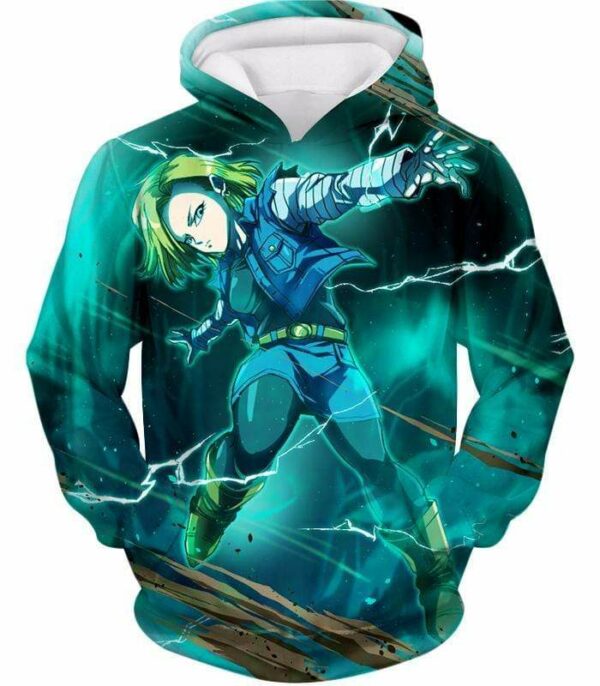 Dragon Ball Super Very Cool Action Hero Android 18 Graphic Hoodie - Dragon Ball Super Hoodie - Hoodie