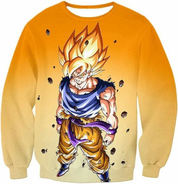 Dragon Ball Super Warrior Goku Super Saiyan 2 Cool Battle Orange Hoodie - Sweatshirt