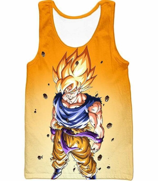 Dragon Ball Super Warrior Goku Super Saiyan 2 Cool Battle Orange Hoodie - Tank Top