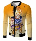 Dragon Ball Super Warrior Goku Super Saiyan 2 Cool Battle Orange Zip Up Hoodie - Jacket