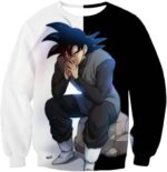 Dragon Ball Z Hoodie - Black Goku Sitting Posture Hoodie - Sweatshirt