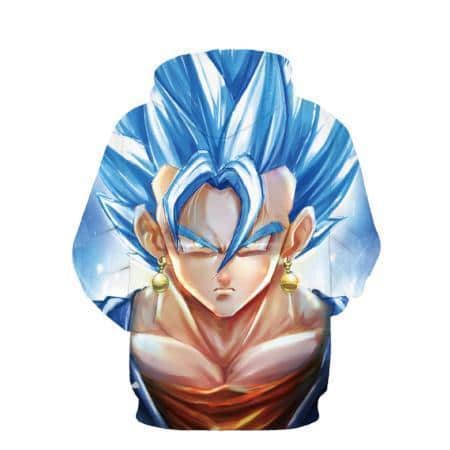 Dragon Ball Z Hoodie - Face Of Vegito Super Saiyan Blue Pullover Hoodie