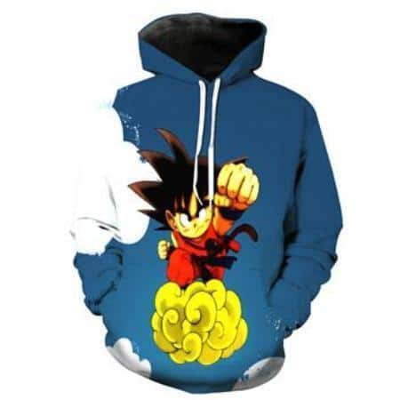 Dragon Ball Z Hoodie - Flying Punch Kid Goku Pullover Hoodie