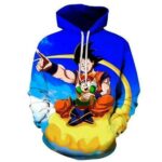 Dragon Ball Z Hoodie - Goku And Goten Flying On Nimbus Pullover Hoodie