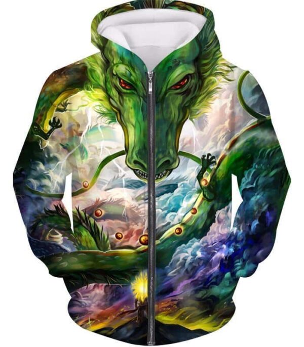 Dragon Ball Z Hoodie - Goku And Shenron Hoodie - Zip Up Hoodie