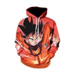 Dragon Ball Z Hoodie - Goku Power Up Red  Zip Up Hoodie Jacket - PullOver Hoodie