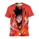 Dragon Ball Z Hoodie - Goku Power Up Red  Zip Up Hoodie Jacket - T-Shirt