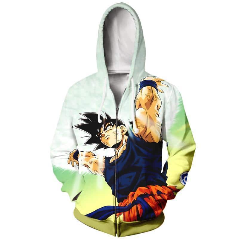 Dragon Ball Z Hoodie - Goku Spirit Bomb Zip Up Hoodie Jacket