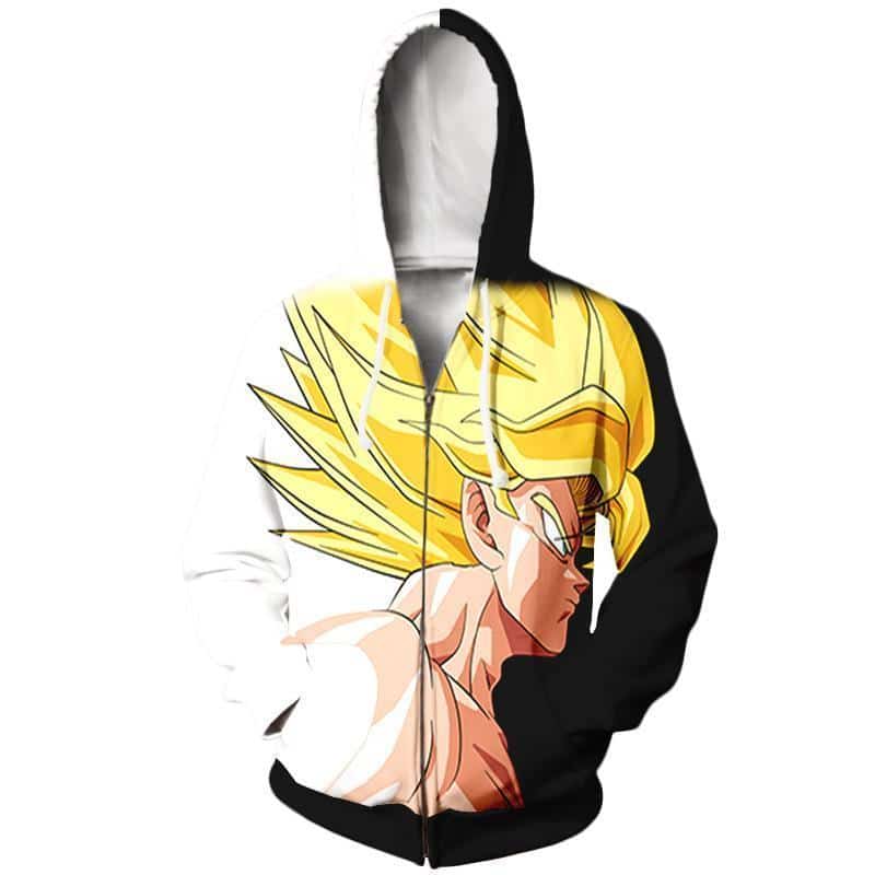 Dragon Ball Z Hoodie - Goku SSJ Super Saiyan Zip Up Hoodie Jacket