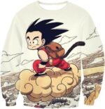 Dragon Ball Z Hoodie - Kid Goku Riding Flying Nimbus Hoodie - Sweatshirt