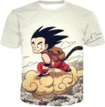 Dragon Ball Z Hoodie - Kid Goku Riding Flying Nimbus Hoodie - T-Shirt