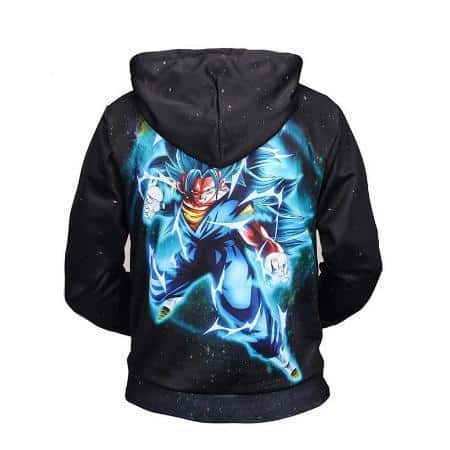 Dragon Ball Z Hoodie - Lightning Vegito Blue In Space Pullover Hoodie