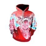 Dragon Ball Z Hoodie - Ultra Instinct Goku Fire Red Zip Up Hoodie Jacket - PullOver Hoodie