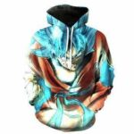 Dragon Ball Z Pullover Hoodie - Illustrated Goku Super Saiyan Blue Pullover Hoodie