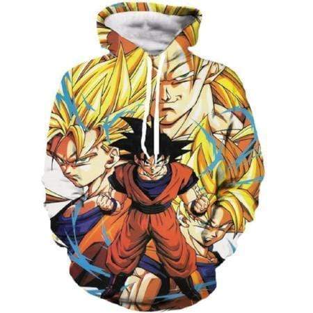 Dragon Ball Z Pullover Hoodie - Son Goku Super Saiyan Transformation Pullover Hoodie