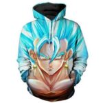 Dragon Ball Z Pullover Hoodie - Strong Goku Super Saiyan Blue Pullover Hoodie