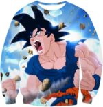 Dragon Ball Z Zip Up Hoodie - Goku Angry Power Hoodie - Sweatshirt