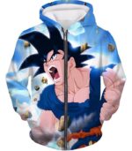 Dragon Ball Z Zip Up Hoodie - Goku Angry Power Hoodie - Zip Up Hoodie