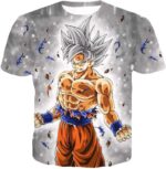 Dragon Ball Z Zip Up Hoodie - Silver Mastered Ultra Instinct Goku Hoodie - T-Shirt