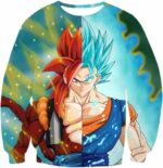 Dragon Ball Z Zip Up Hoodie - Super Saiyan Blue Vegetto And SSJ4 Gogeta Hoodie - Sweatshirt