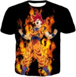 Dragon Ball Z Zip Up Hoodie - Super Saiyan God Red Goku Hoodie - T-Shirt