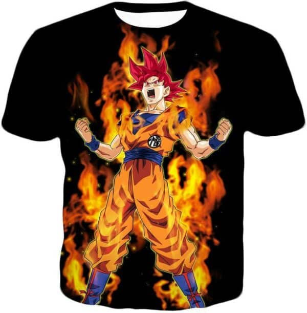 Dragon Ball Z Zip Up Hoodie - Super Saiyan God Red Goku Hoodie - T-Shirt