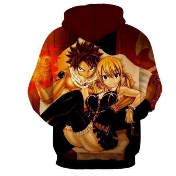 Fairy Tail Hoodie - Natsu And Lucy Sitting Fairy Tail Merchandise