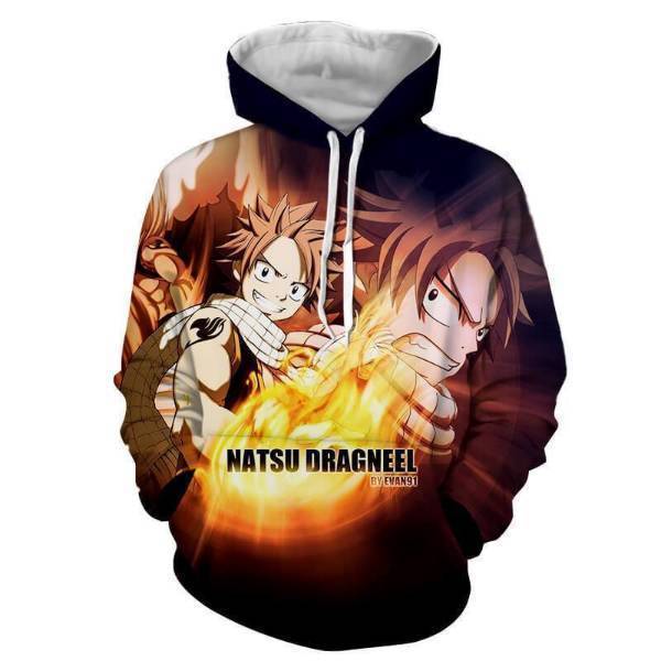 Fairy Tail Hoodie - Natsu Dragneel Flames Hoodie