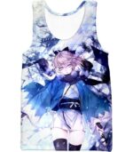 Fate Stay Night Beautidful Blonde Fighter Sakura Saber Hot Zip Up Hoodie - Tank Top