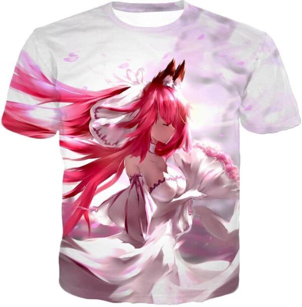 Fate Stay Night Beautiful Red Haired Fate Series Female White Hoodie - T-Shirt