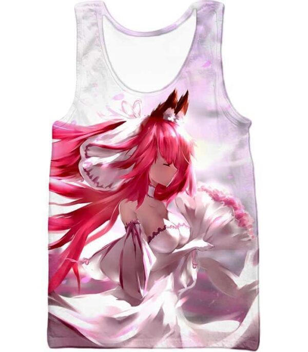 Fate Stay Night Beautiful Red Haired Fate Series Female White Hoodie - Tank Top