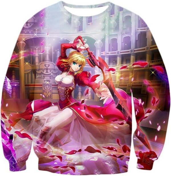 Fate Stay Night Beautiful Saber Fate Extra Cool Printed Hoodie - Sweatshirt